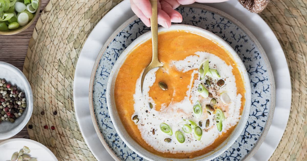 A warm cozy bowl of comfort soup