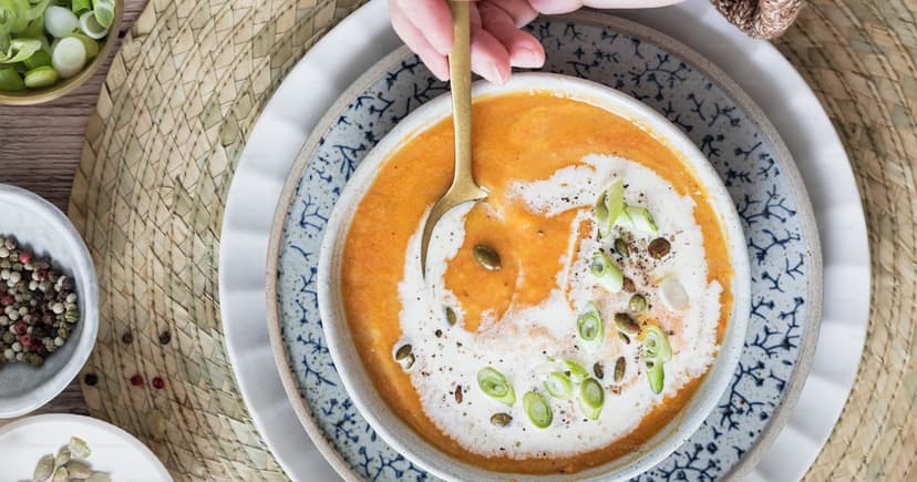 A warm cozy bowl of comfort soup