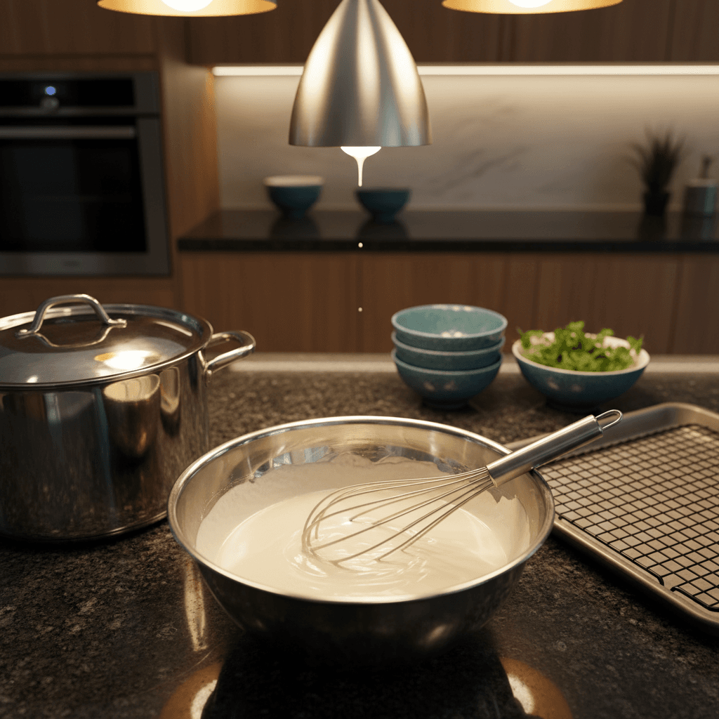 Thin batter consistency like heavy cream