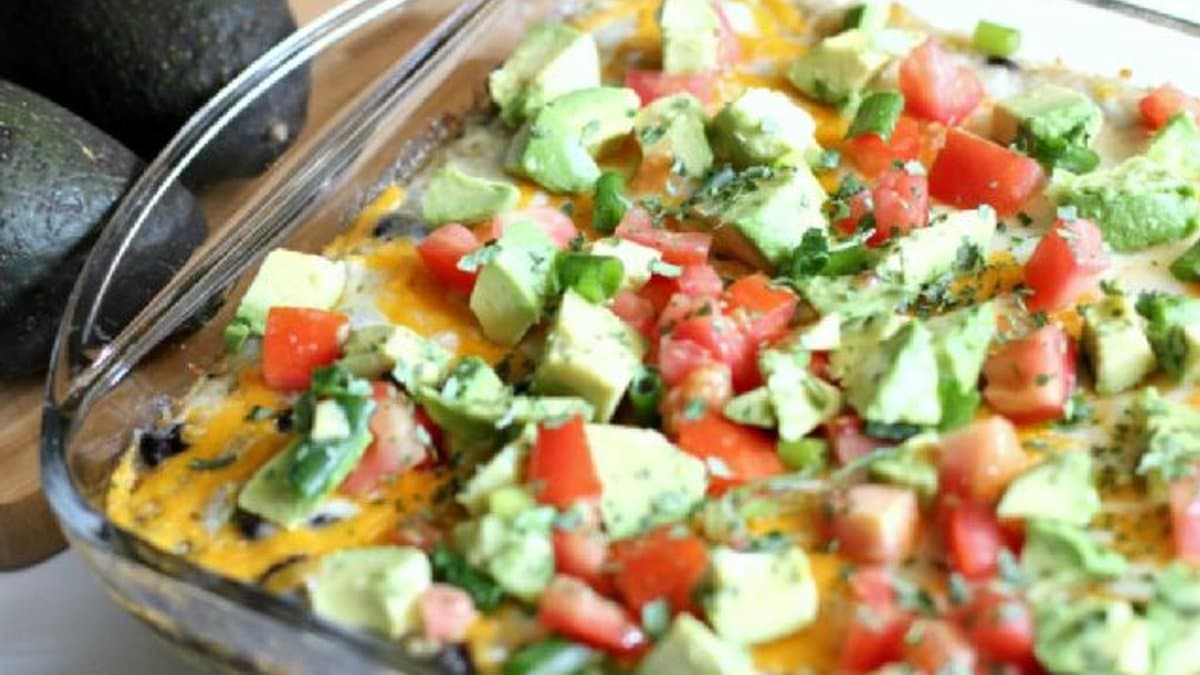 Cheesy Chicken Enchilada Quinoa Casserole