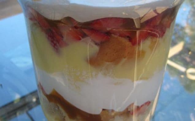 Caramel Almond Berry Trifle