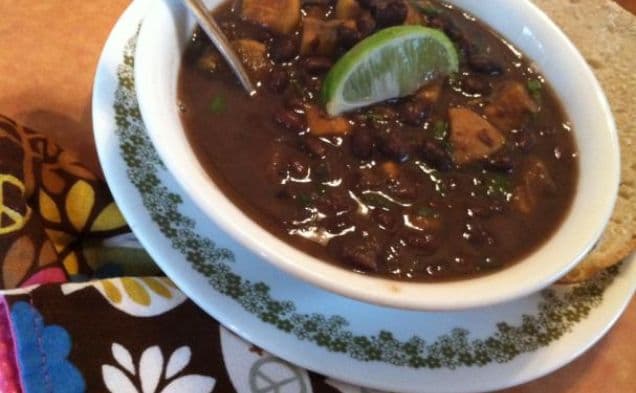 Caribbean black bean and sweet potato soup