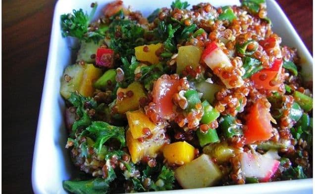 Colorful Red Quinoa Not So Tabbouleh Salad