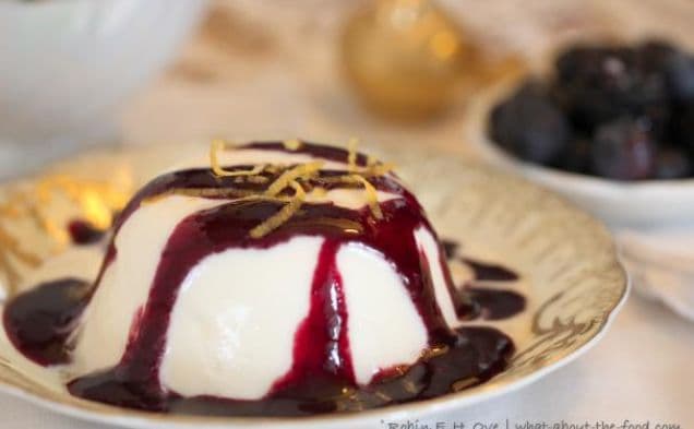 Ginger-Lemon Panna Cotta with Brandied Berry Sauce