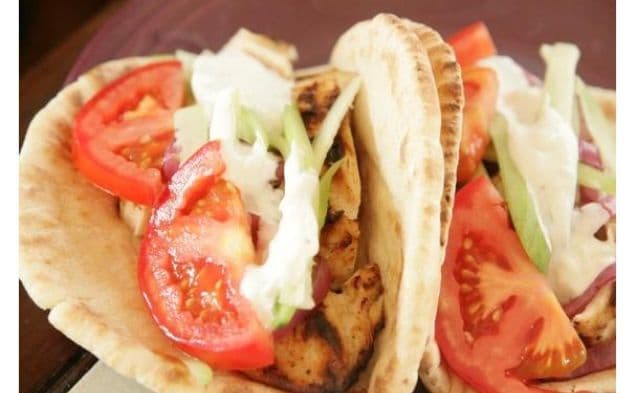 Grilled Chicken Gyros With Tzatziki