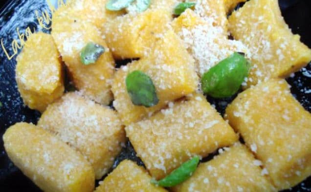 Pumpkin gnocchi with basil and Parmesan