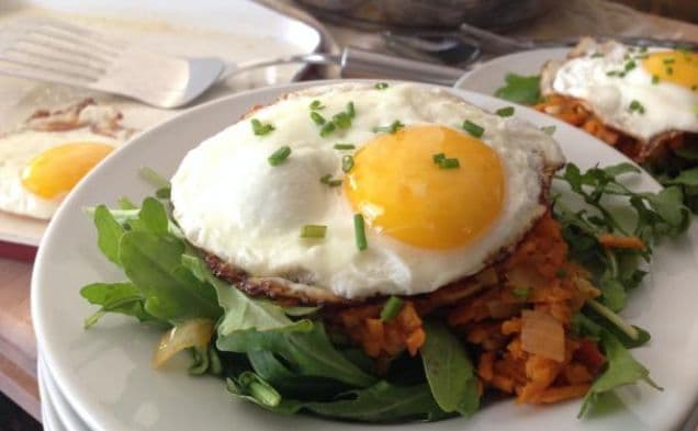 Sweet Potato Kimchi Hash Brunch - gluten free, dairy free, vegetarian