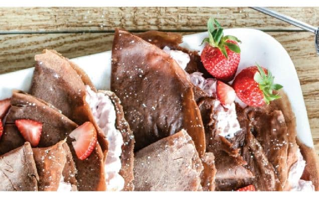 Strawberry Cheesecake Chocolate Crepes